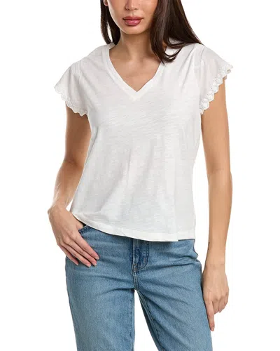 Design History Flutter Sleeve Top In White