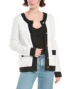 Design History Fuzzy Eyelash Cardigan In White