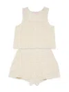 Design History Girl's 2-piece Crochet Top & Shorts Set In Vanilla