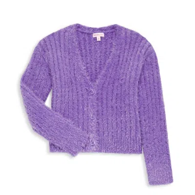 Design History Kids' Girl's Cardigan In Lilac In Purple