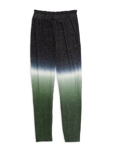 Design History Kids' Girl's Dip Dye Drawstring Pants In Pine Green