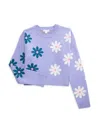 Design History Girl's Floral Sweater In Lucky Lilac