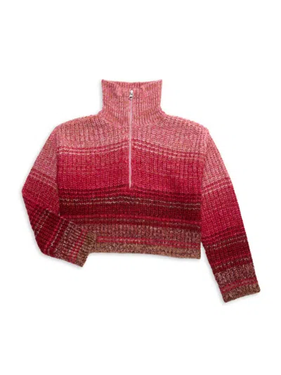 Design History Kids' Girl's Highneck Sweater In Red