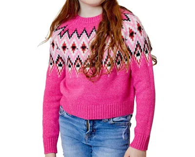 Design History Kids' Girl's Knit Beanie In Pink Dream Combo