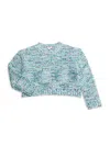 Design History Girl's Marled Knit Sweater In Dashing Blue
