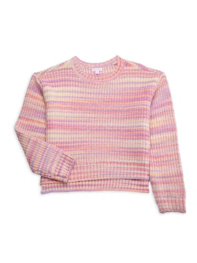 Design History Babies' Girl's Multicolor Ribbed Knit Sweater In Pink