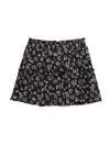 Design History Girl's Ruffle Trim Mini Skort In Black