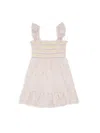 Design History Girl's Smocked Ruffle-strap Dress In Pink Multi