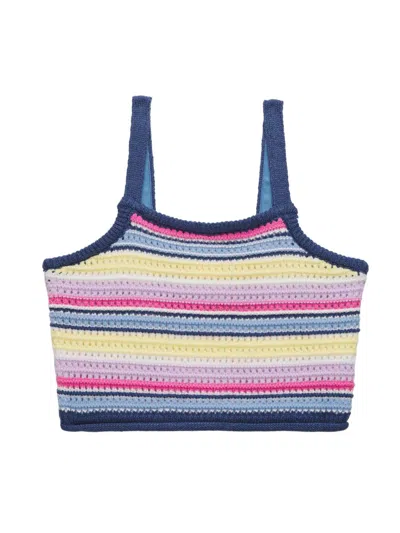 Design History Girl's Striped Tank Top & Shorts Set In Multi