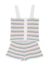 Design History Girl's Two-piece Crochet Short Set In Canyon Blue Multi
