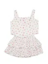 Design History Girl's Two-piece Skort Set In Cherry Pink