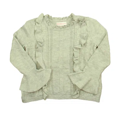 Pre-owned Design History Kids' Girls Gray Pink Flecks Sweater In Grey