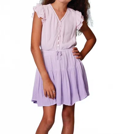 Design History Kids' Girls Ombre Dress In Lavender With White In Multi