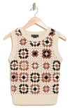 Design History Granny Square Crochet Tank In Dove Combo