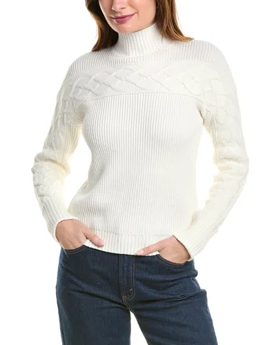 Design History Horizontal Cable Sweater In White