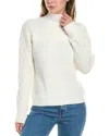 Design History Horizontal Cable Sweater In White