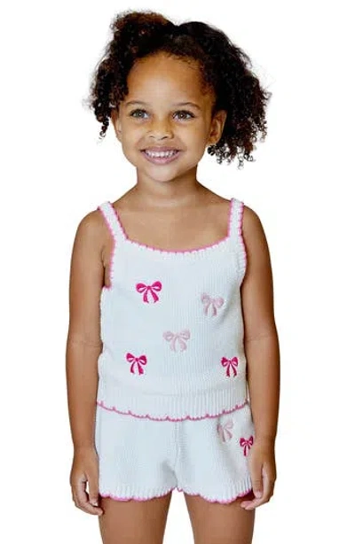Design History Kids' Bow Sweater Tank & Shorts Set In White