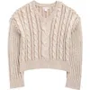 Design History Kids' Cable Knit V-neck Sweater In Neutral
