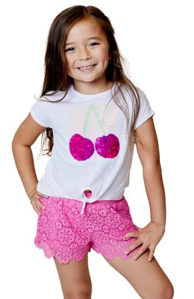Design History Kids' Cherry Cap Sleeve T-shirt In White