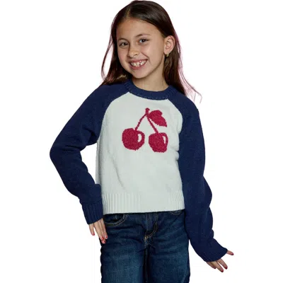 Design History Kids' Cherry Raglan Sweater In Blue