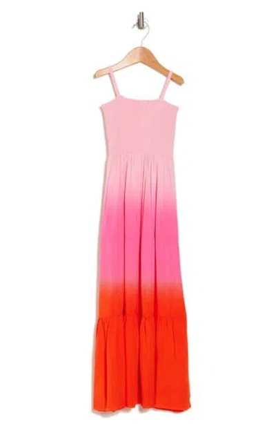 Design History Kids' Dip Dye Smocked Maxi Dress In Multi