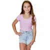 Design History Kids' Floral Crinkle Knit Top In Pink
