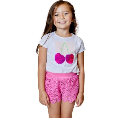 Design History Kids' Lace Shorts In Cherry Pink