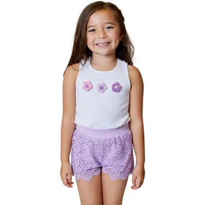 Design History Kids' Lace Shorts In Lilac