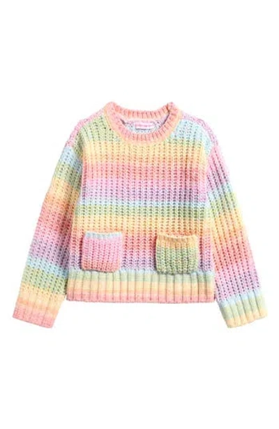 Design History Kids' Rainbow Pocket Sweater In Multi