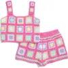Design History Kids' Square Woven Tank & Shorts Set In Pink