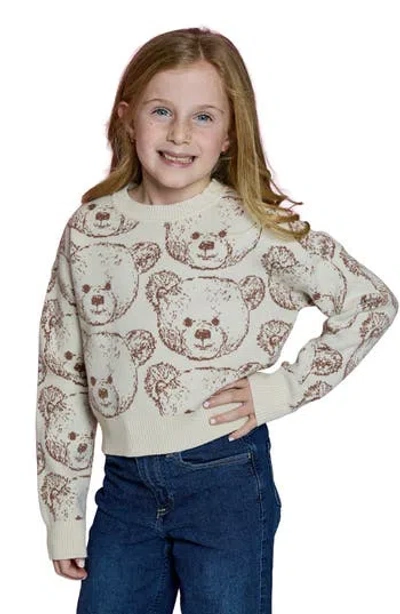 Design History Kids' Teddy Bear Pullover Sweater In Gold