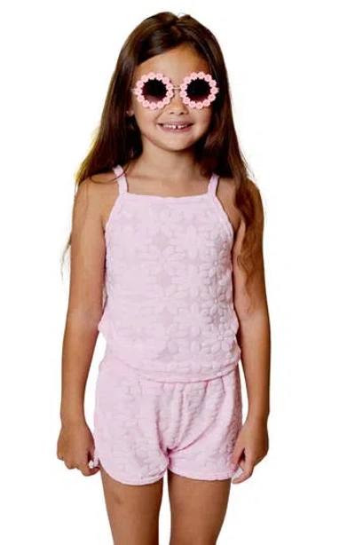 Design History Kids' Terry Floral Tank In Pink