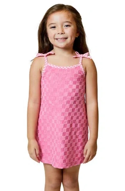 Design History Kids' Textured Checkered Dress In Pink