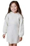 Design History Kids' Twofer Hooded Sweater Dress In White