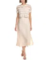 Design History Linen-blend Knit Midi Dress In Neutral