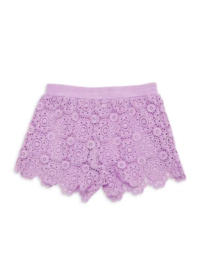 Design History Kids' Little Girl's Floral Lace Short In Lilac Flare