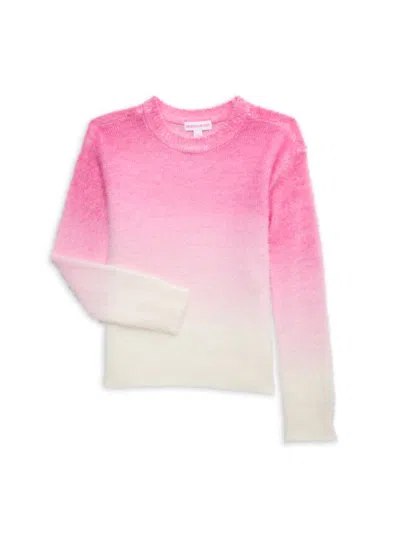 Design History Kids' Little Girl's Fuzzy Ombré Top In Pink Ombre