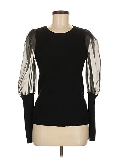 Pre-owned Design History Long Sleeve Top Black Crew Neck Tops