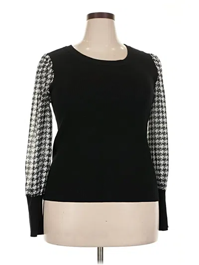 Pre-owned Design History Long Sleeve Top Black Square Neckline Tops