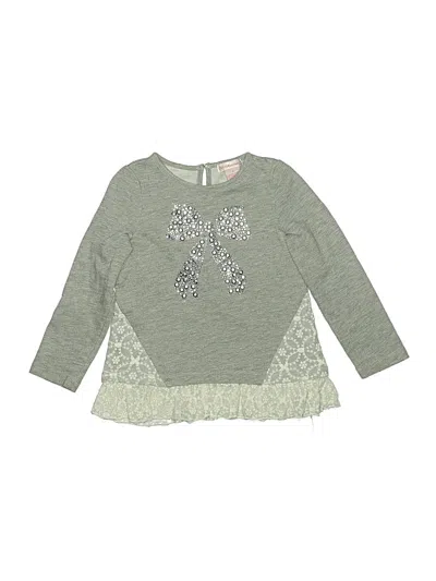 Pre-owned Design History Kids' Long Sleeve Top Green Crew Neck Tops