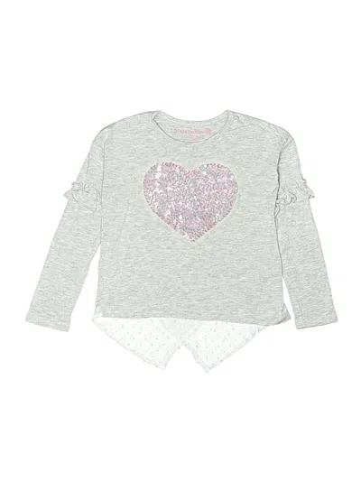 Pre-owned Design History Kids' Long Sleeve Top Silver Keyhole Neckline Tops