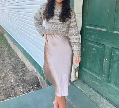Design History Lou Sweater Dress Set In Grey In Neutral