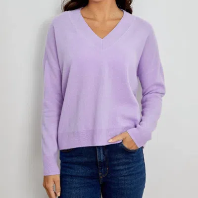 Design History L/s V-neck Cashmere Sweater In Lilac In Purple