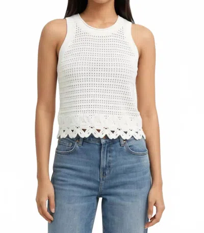 Design History Nicole Open Stitch Sweater Tank In White