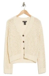 Design History Open Knit Cardigan In Canvas