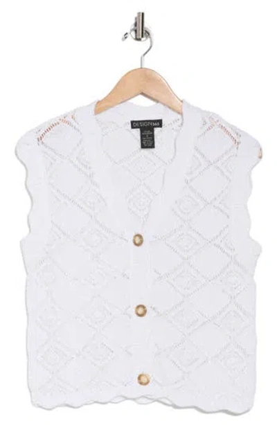 Design History Openwork Cotton Vest In White