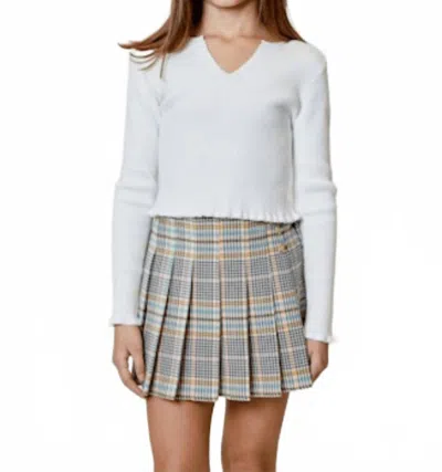 Design History Kids' Pleated Plaid Skort In Multi