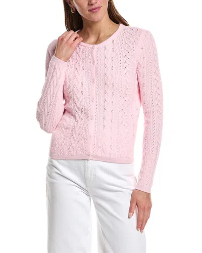 Design History Pointelle Cardigan In Pink