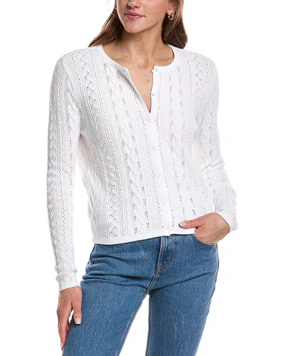 Design History Pointelle Cardigan In White