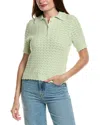 Design History Polo Short Sleeve Sweater In Pistachio In Green